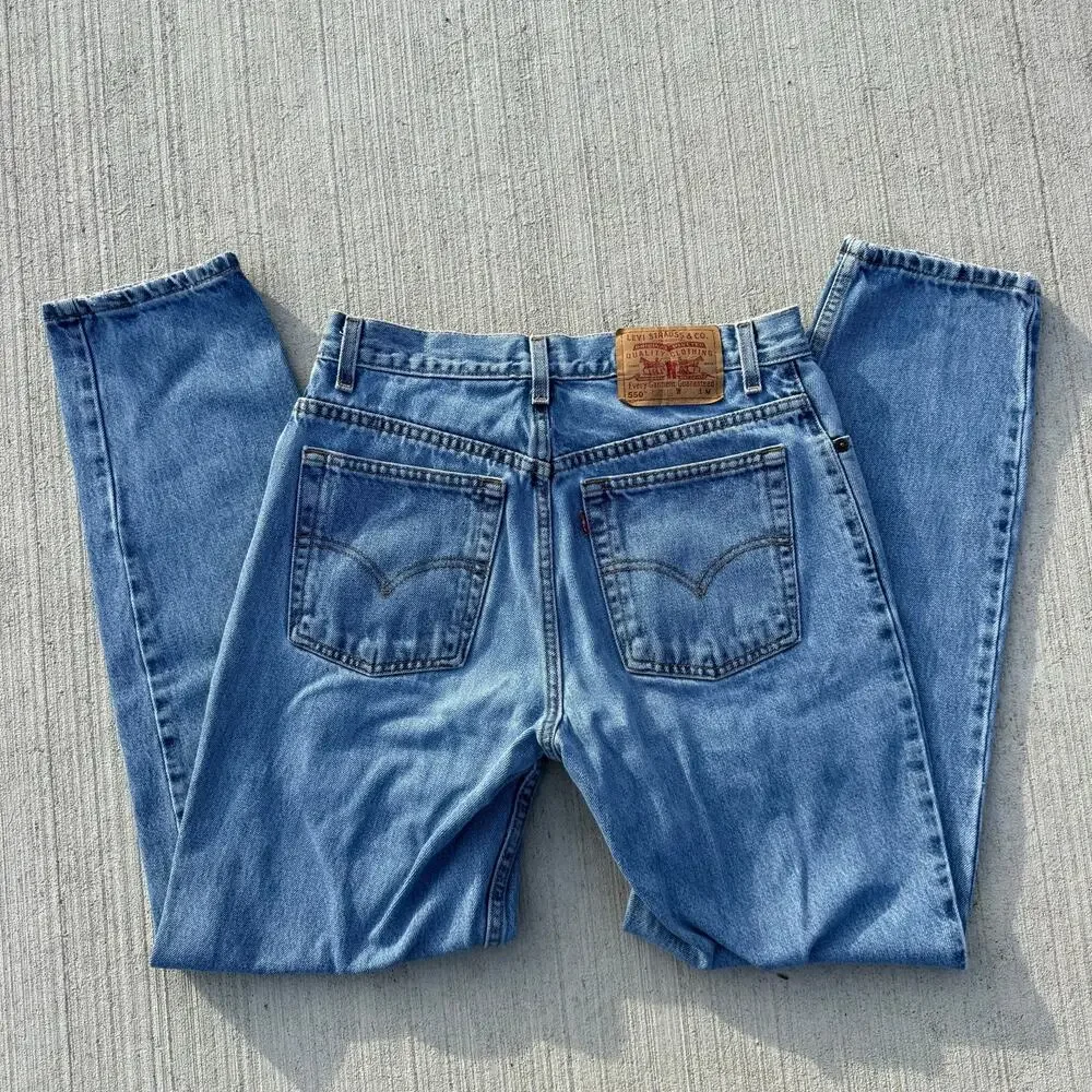 Vintage Y2K Levi's 550 Relaxed Fit Tapered Leg Jeans Mom Ladies 11 Jr M - Picture 1 of 13